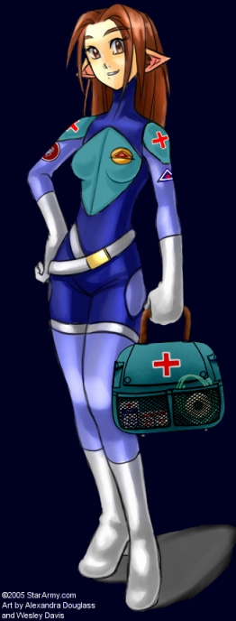 A Nekovalkyrja medic with a medical kit